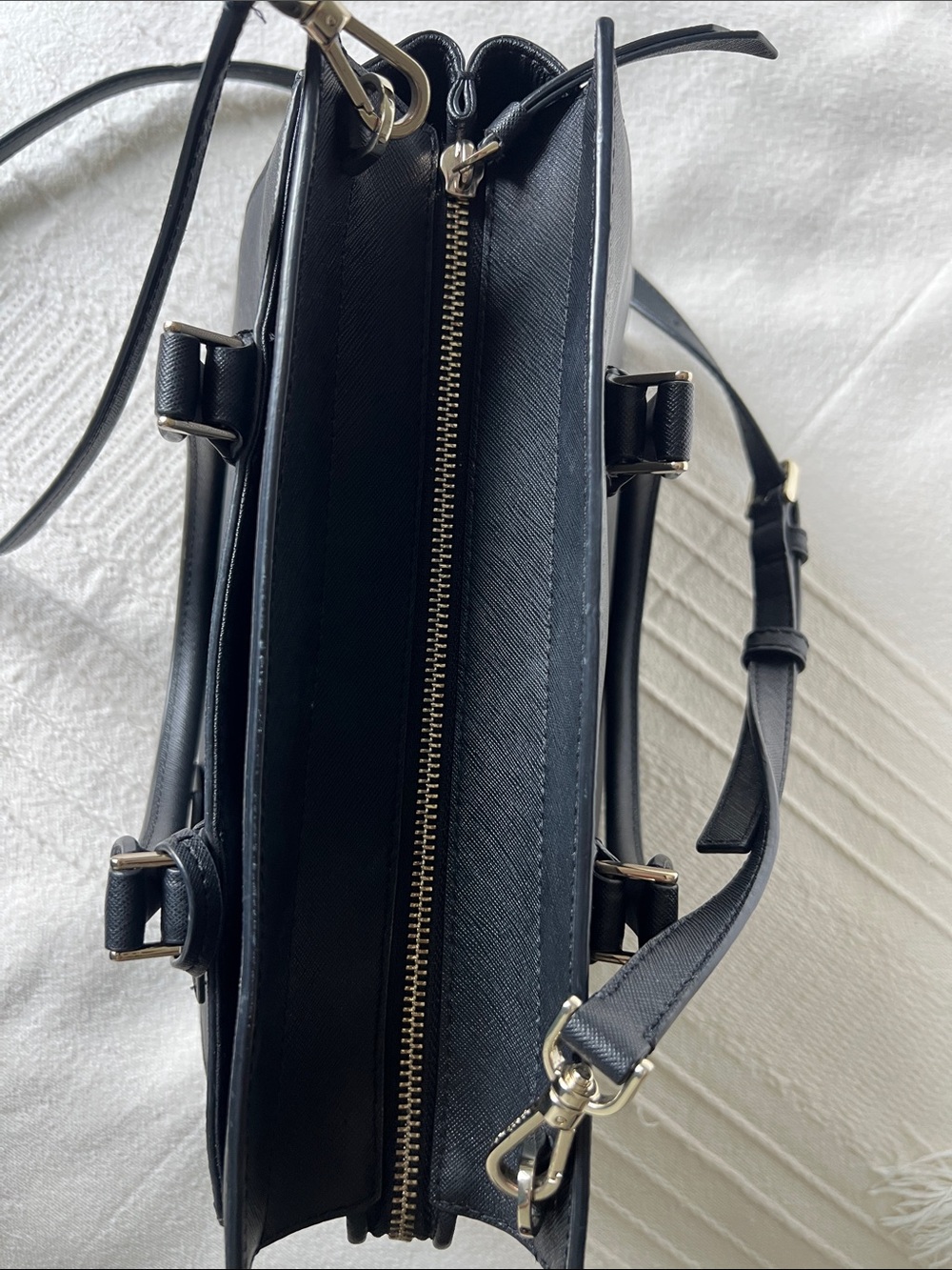 kate spade black saffiano leather satchel - Picture 7 of 14